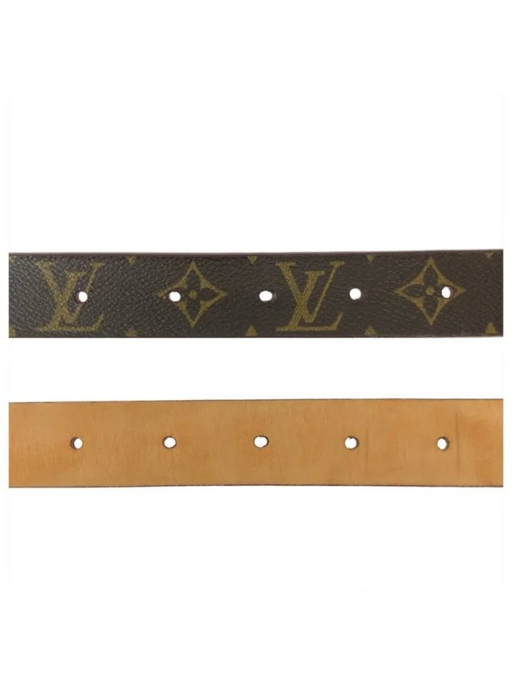 Louis Vuitton Monogram Line 90 Brown Silver Metal Belt